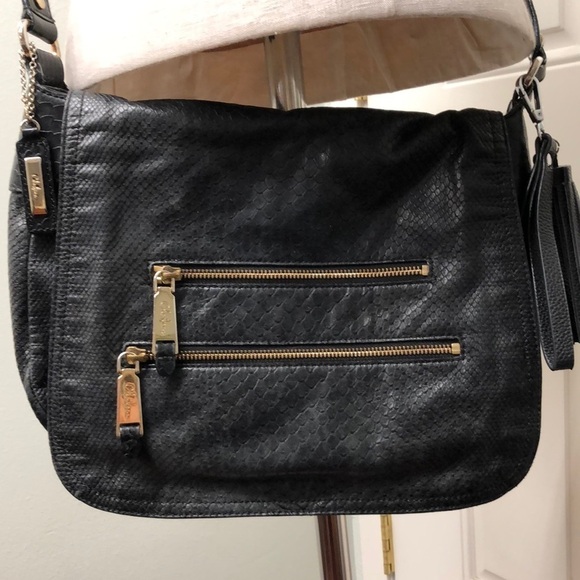 Cole Haan Python Reptile Black Crossbody Purse - Picture 3 of 12